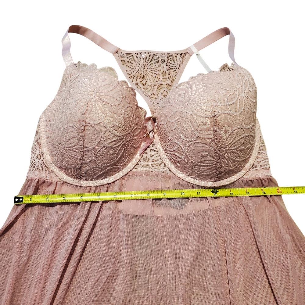 ​Daisy Fuentes Full Figure Sheer Mesh Lace Underwire Sleepwear Women's Size 1X - Picture 3 of 8